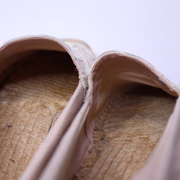 TORY BURCH Poppy Espadrilles Shell Pink Flat Canvas and Leather Women's 7.5M - Picture 5 of 8